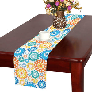 Gear Pattern Print Design 04 Table Runner