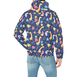 Giraffe Pattern Print Design 04 Men's Padded Hooded Jacket(ModelH42)