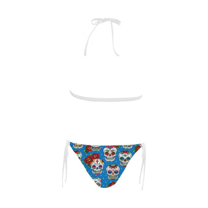 Suger Skull Rose Pattern Sexy Bikinis Two-Pieces Swimsuits