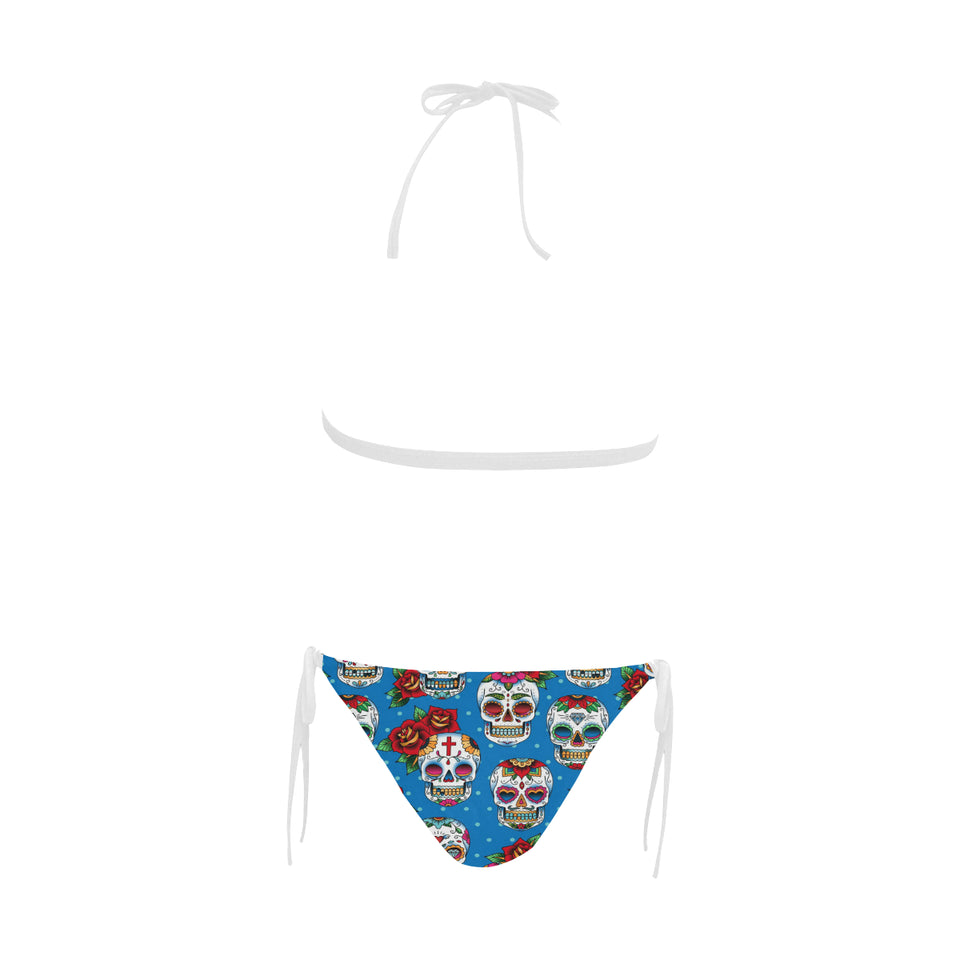 Suger Skull Rose Pattern Sexy Bikinis Two-Pieces Swimsuits