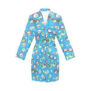 Sun Glasses Pattern Print Design 03 Women's Long Sleeve Belted Night Robe