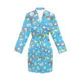 Sun Glasses Pattern Print Design 03 Women's Long Sleeve Belted Night Robe