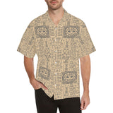 Egypt Hieroglyphics Pattern Print Design 04 Men's All Over Print Hawaiian Shirt (Model T58)