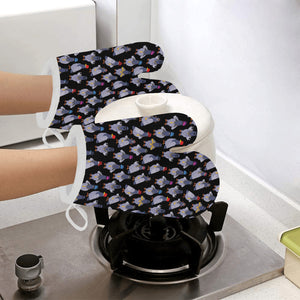 Pigeon Pattern Print Design 04 Heat Resistant Oven Mitts