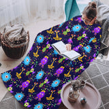 Alien Pattern Print Design 01 Blanket Robe with Sleeves