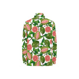 Guava Leaves Pattern Women's Long Sleeve Polo Shirt