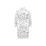 Seagull Pattern Print Design 04 Men's Long Sleeve Belted Night Robe