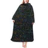 Math Pattern Print Design 04 Blanket Robe with Sleeves