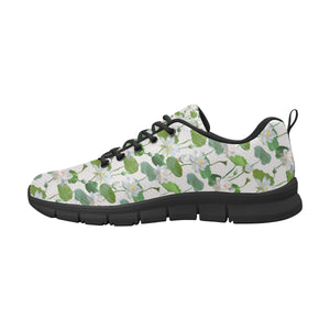 Lotus Waterlily Pattern Men's Sneakers Black