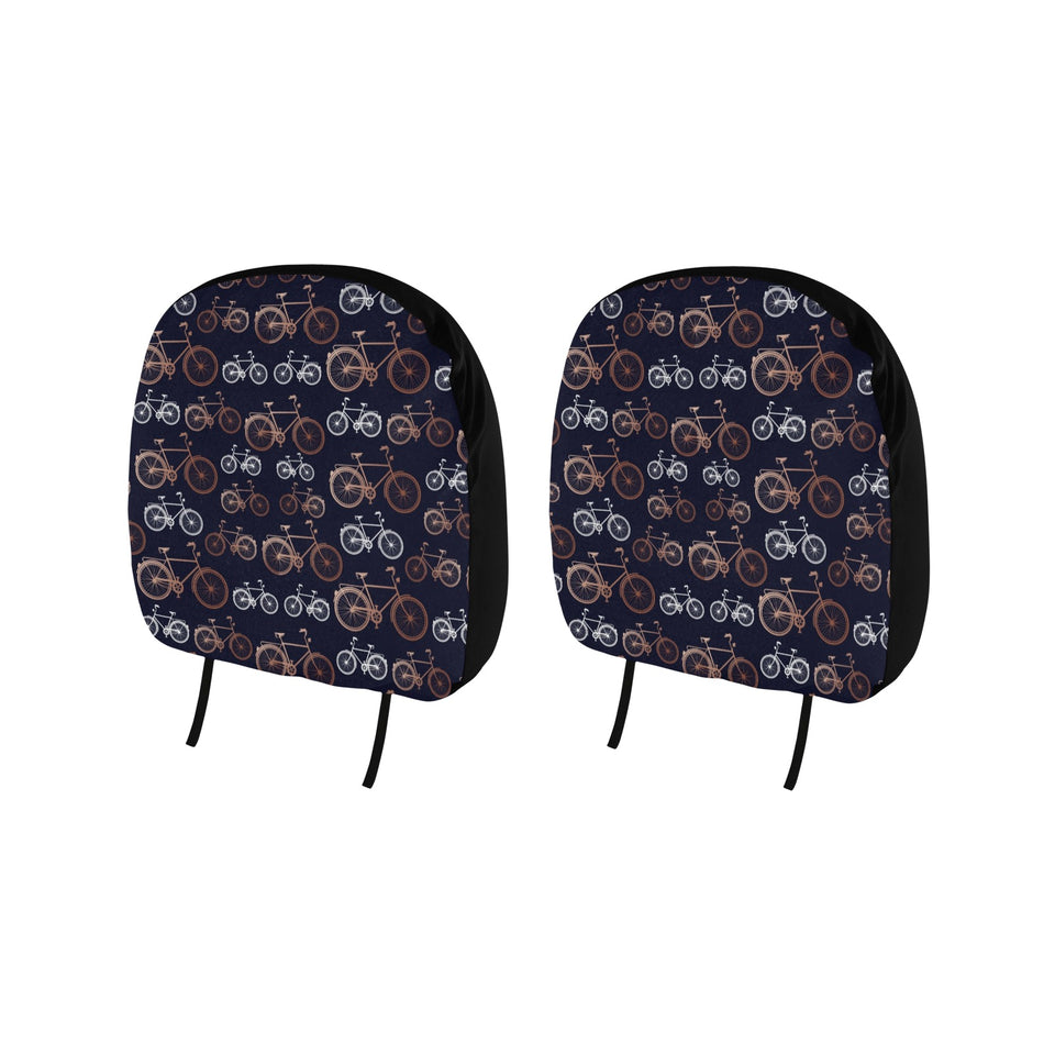 Bicycle Pattern Print Design 01 Car Headrest Cover