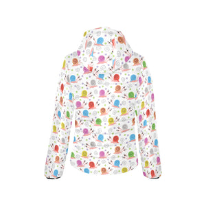 Snail Pattern Print Design 05 Women's Padded Hooded Jacket