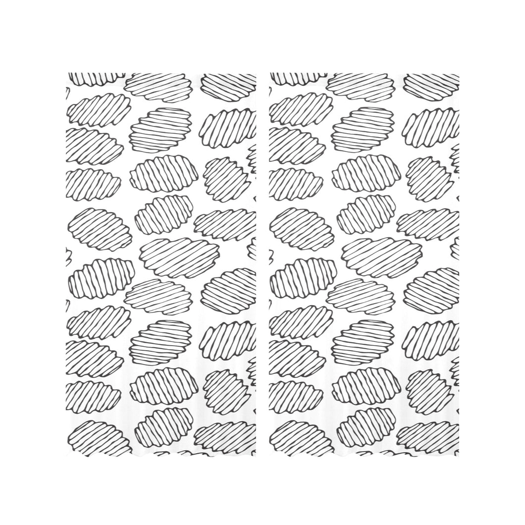 Potato Chips Pattern Print Design 03 Gauze Curtain