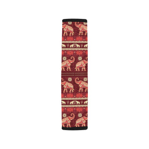 Elephant Red Pattern Ethnic Motifs Car Seat Belt Cover