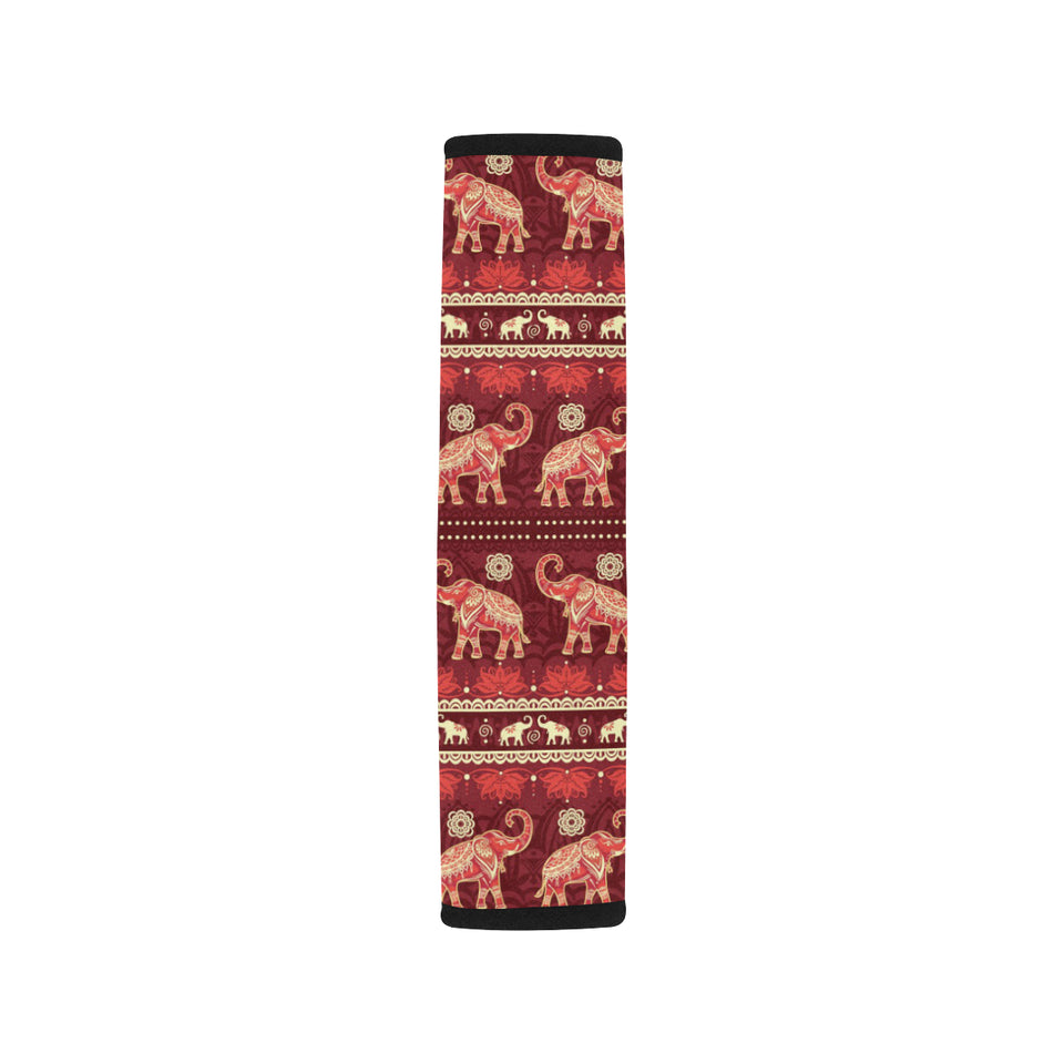 Elephant Red Pattern Ethnic Motifs Car Seat Belt Cover