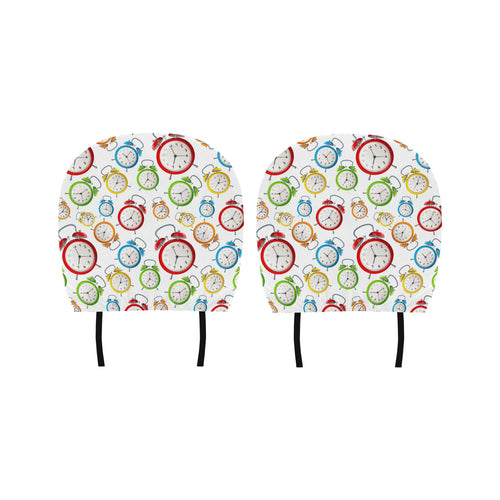 Colorful Clock Pattern Car Headrest Cover