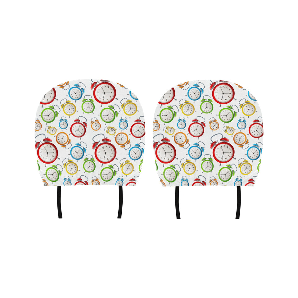 Colorful Clock Pattern Car Headrest Cover