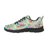 Flamingo Flower Leaves Pattern Men's Sneakers Black