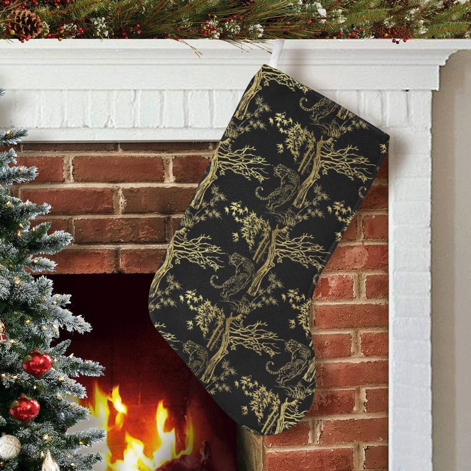 Bengal Tiger and Tree Pattern Christmas Stocking