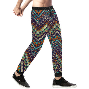 Zigzag African Afro Dashiki Adinkra Kente Unisex Casual Sweatpants