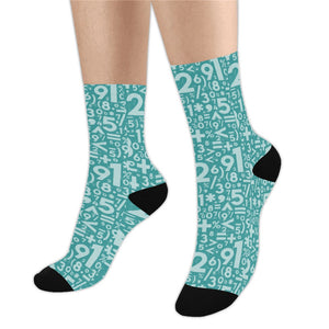Math Pattern Print Design 05 Crew Socks