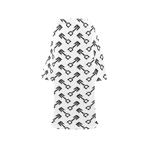 Engine Piston Theme Background Pattern Print Desig Blanket Robe with Sleeves