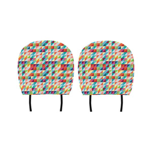 Rainbow Geometric Pattern Car Headrest Cover