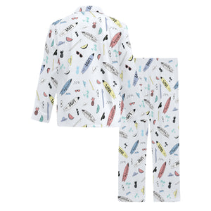 Surfboard Pattern Print Design 01 Men's Long Pajama Set