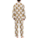 Hamburger Pattern Print Design 03 Men's Long Pajama Set