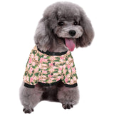 Rose Pattern Print Design 04 All Over Print Pet Dog Round Neck Fuzzy Shirt