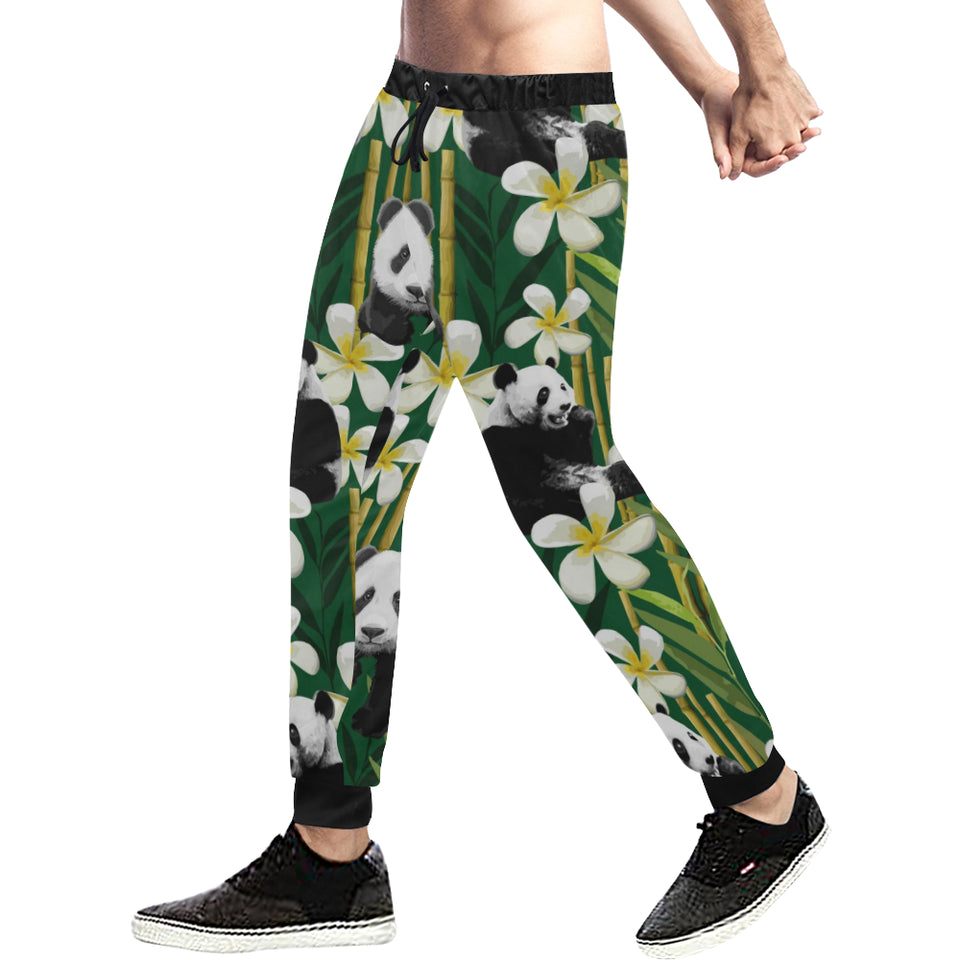 Panda Bamboo Flower Pattern Unisex Casual Sweatpants