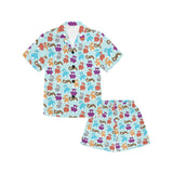 Teddy Bear Pattern Print Design 03 Kids' Boys' Girls' V-Neck Short Pajama Set