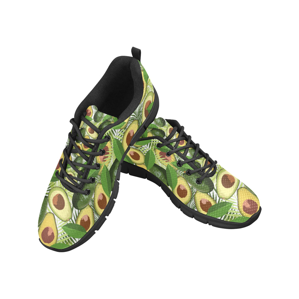 Avocado Leaves Pattern Men's Sneakers Black