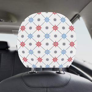 Nautical Steering Wheel Rudder Pattern Car Headrest Cover