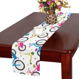 Bicycle Pattern Print Design 02 Table Runner