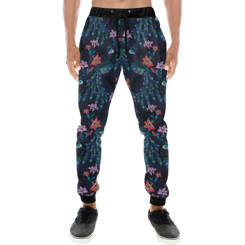 Peacock Feather Pattern Unisex Casual Sweatpants