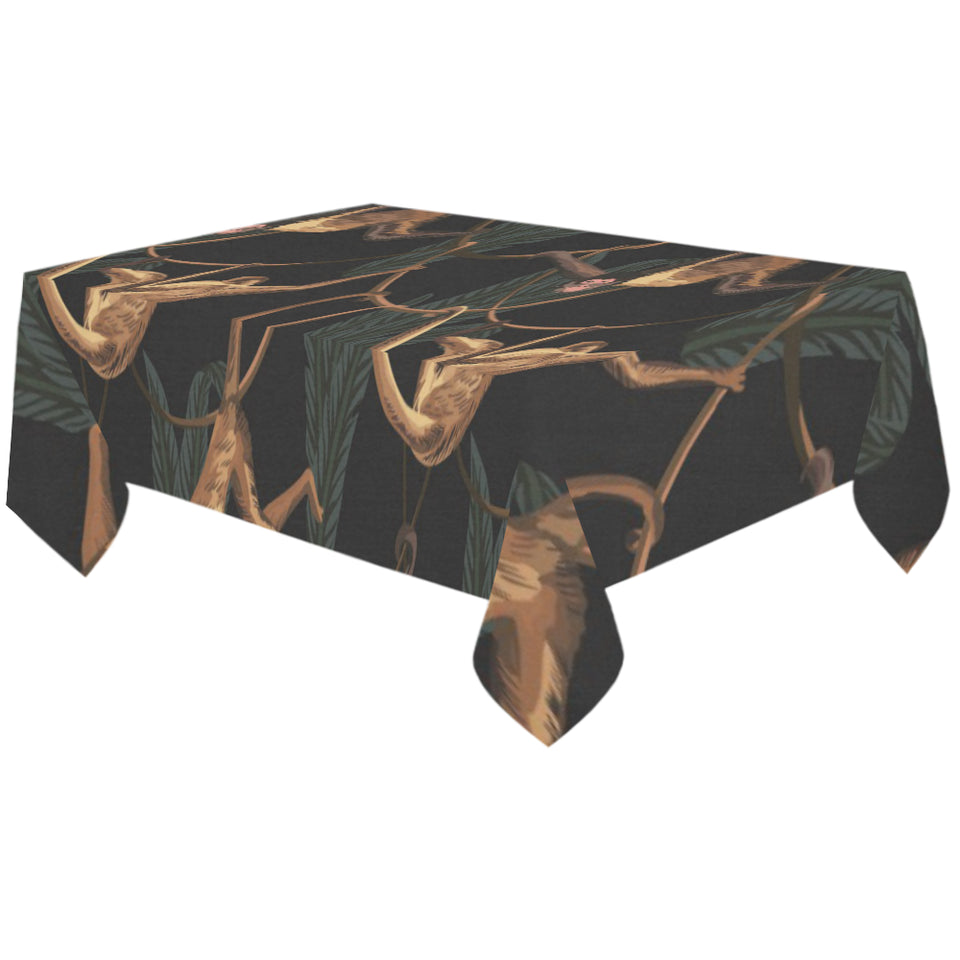 Monkey Pattern Black Background Tablecloth