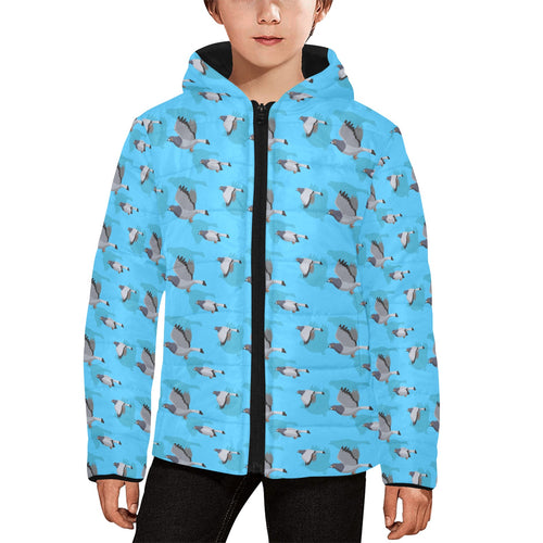 Pigeon Pattern Print Design 05 Kids' Boys' Girls' Padded Hooded Jacket