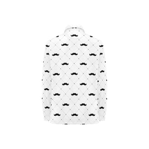 Mustache Beard Pattern Print Design 04 Women's Long Sleeve Polo Shirt