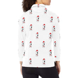 Bull Terrier Pattern Print Design 05 Women's Long Sleeve Polo Shirt