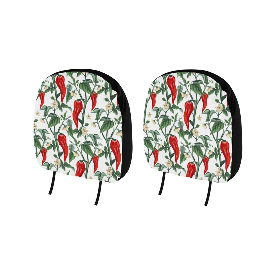 Chili Leaves Flower Pattern Car Headrest Cover