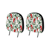 Chili Leaves Flower Pattern Car Headrest Cover