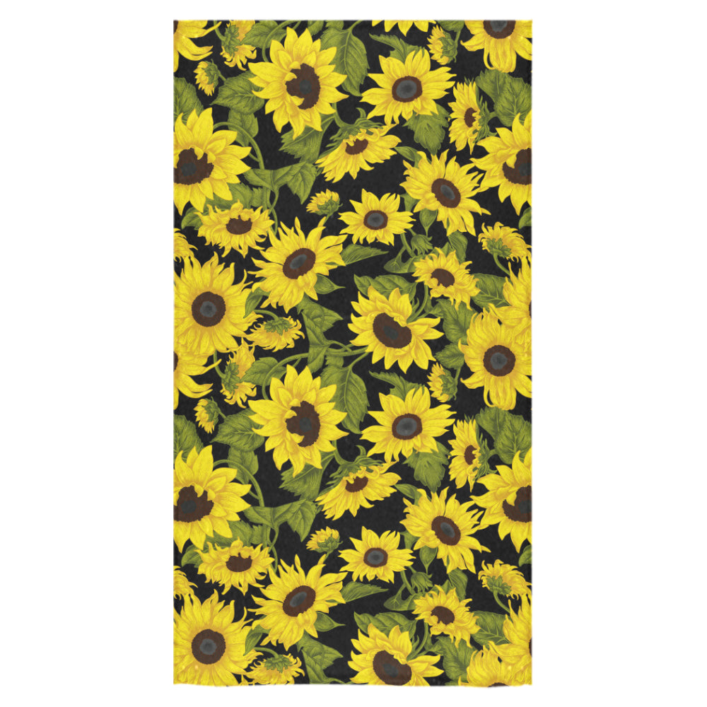 Sunflower Theme Pattern Bath Towel