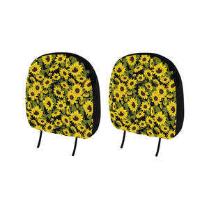 Sunflower Theme Pattern Car Headrest Cover