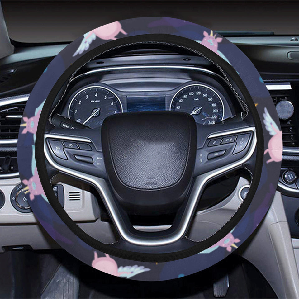 Pig Pattern Print Design 05 Car Steering Wheel Cover