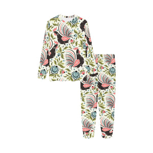 Rooster Chicken Leaves Pattern Kids' Boys' Girls' All Over Print Pajama Set