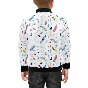 Surfboard Pattern Print Design 01 Kids' Boys' Girls' Bomber Jacket