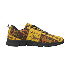 Egypt Hieroglyphics Pattern Print Design 01 Women's Sneakers Black