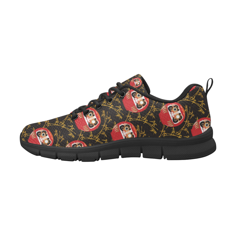 Daruma Bamboo Pattern Men's Sneakers Black