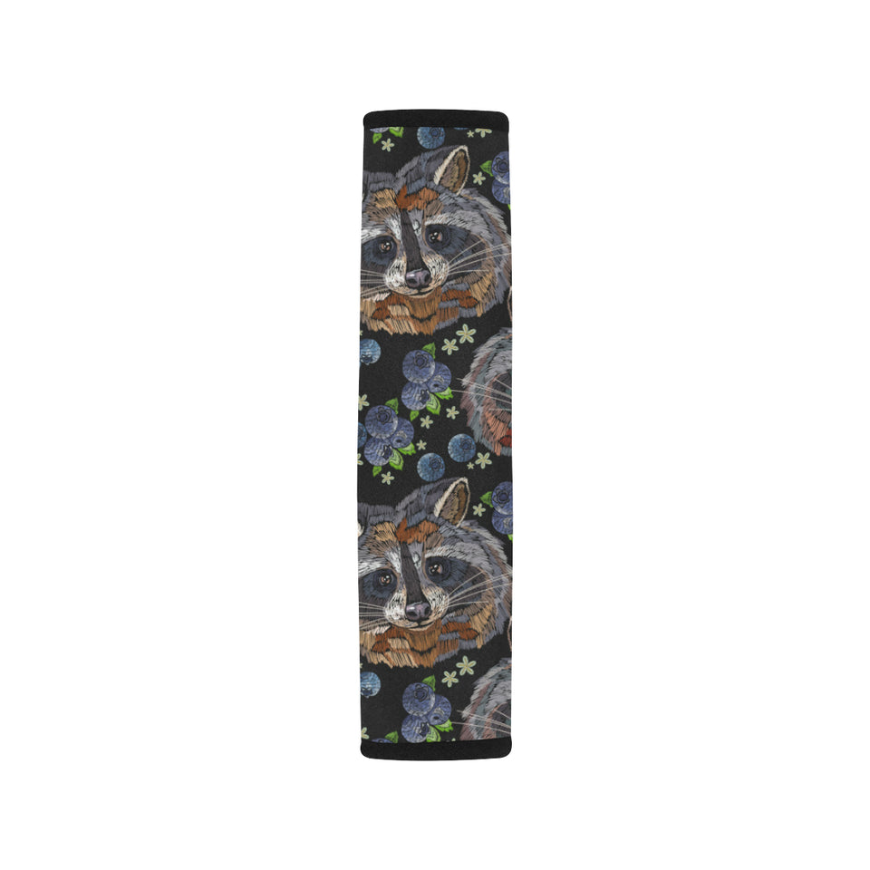 Raccoon Blueburry Pattern Car Seat Belt Cover