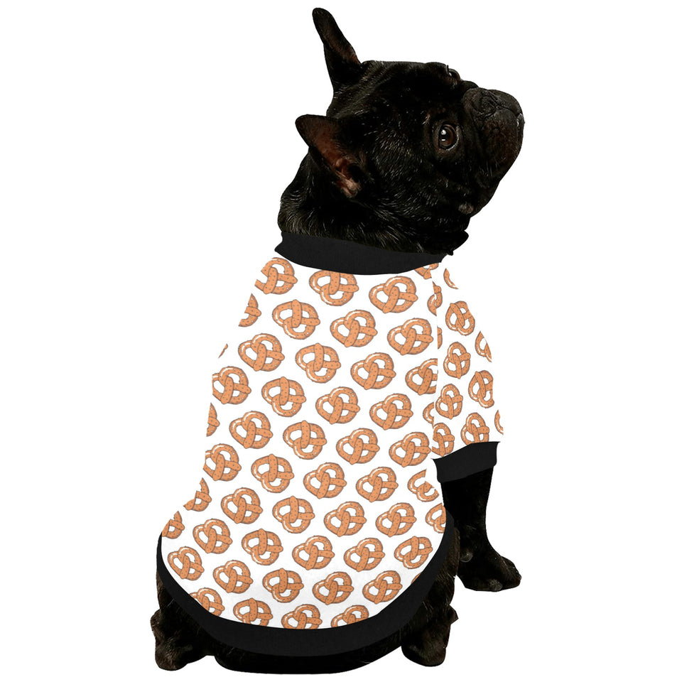 Pretzels Pattern Print Design 05 All Over Print Pet Dog Round Neck Fuzzy Shirt